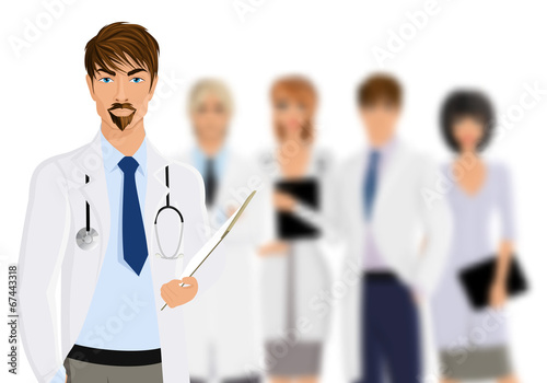 Doctor with medical staff