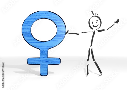 stick man presents woman symbol