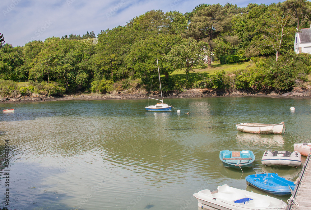 Obraz premium La ria de l'Aven à Port Manech, Finistère, Bretagne