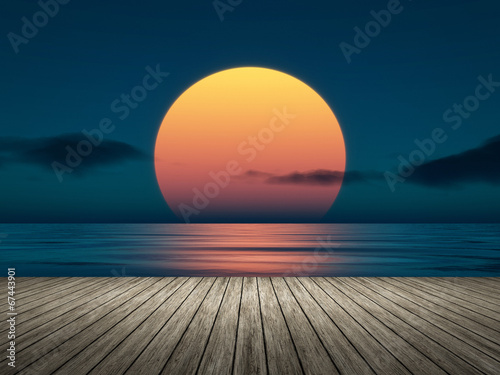 Fototapeta duży zachód słońca
