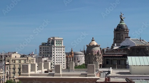 Barcelona. View over rooftops from the Casa Batlló. photo