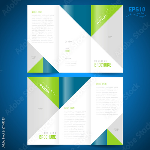 brochure design template triangles figure, frame for images