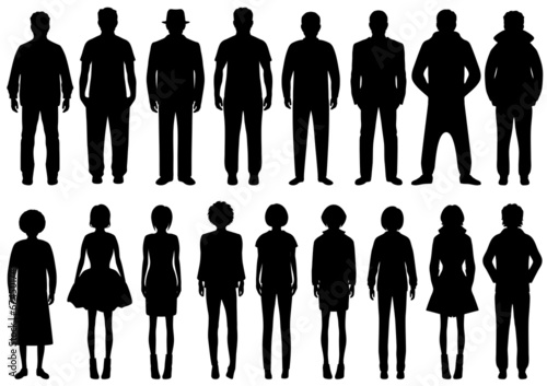 vector group of people silhouettes,
