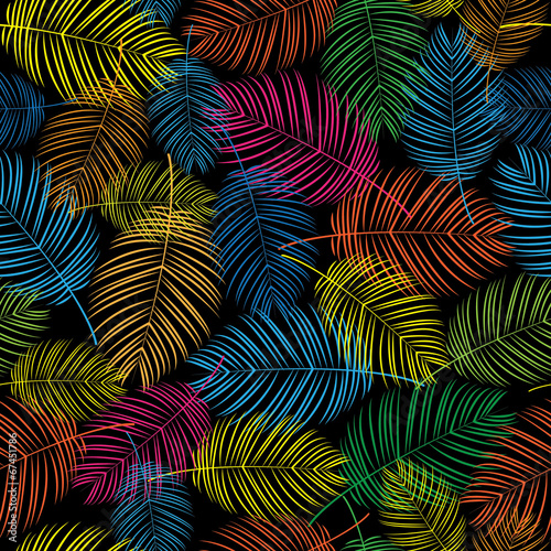 feathers colorful seamless pattern