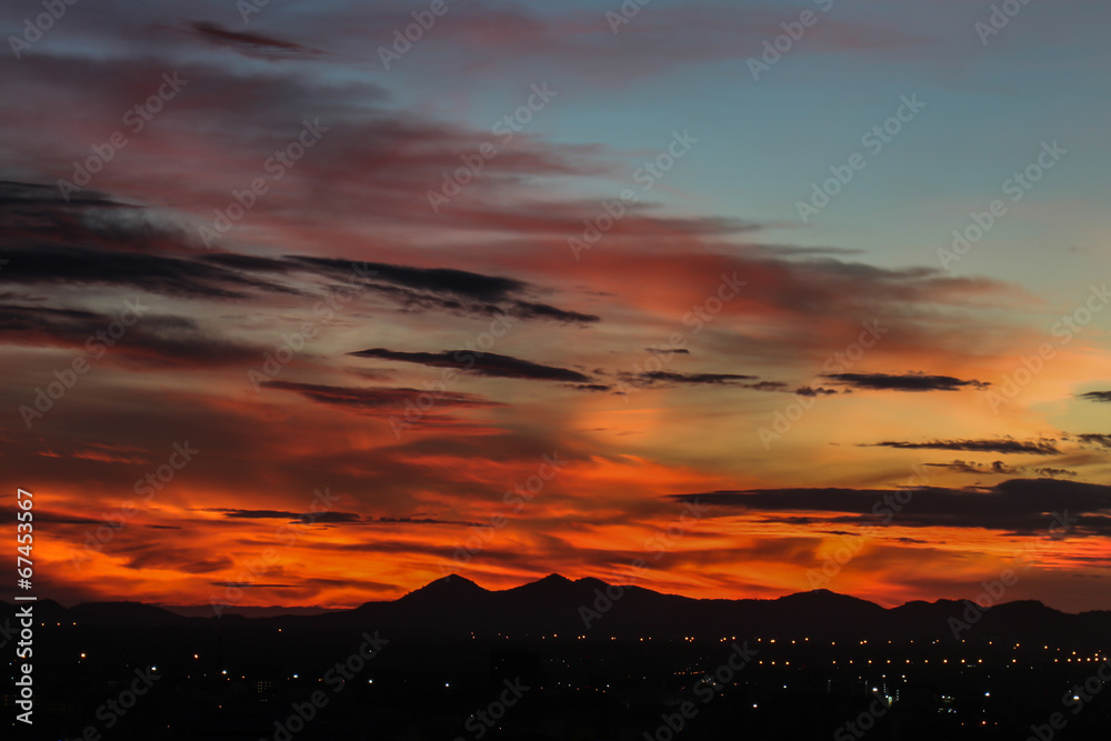 Fototapeta premium Sunrise with beautiful sky at twilight time