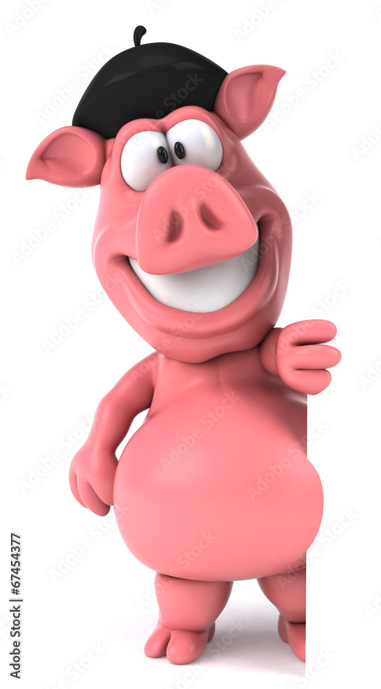 Naklejka premium Pig