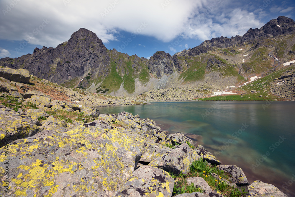 View of Litworowy lake in High Tatra Mountains