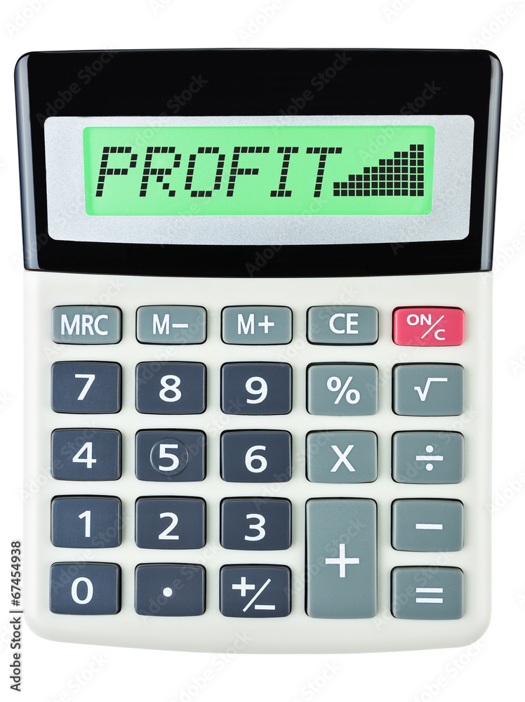 Calculator with PROFIT on display on white background Calculator with PROFIT on display on white background