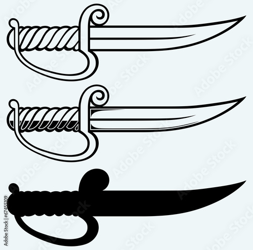 Asian dagger. Image isolated on blue background