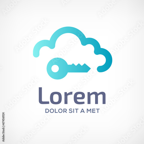 Key cloud logo design template.