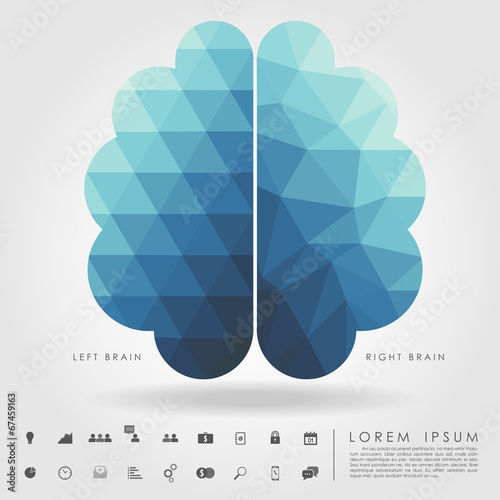 left and right brain on concept pattern and free form geometry
