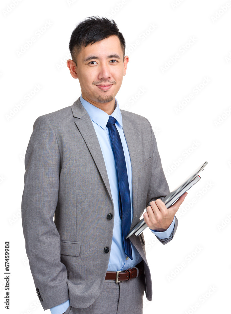 Businessman hold with clipboard