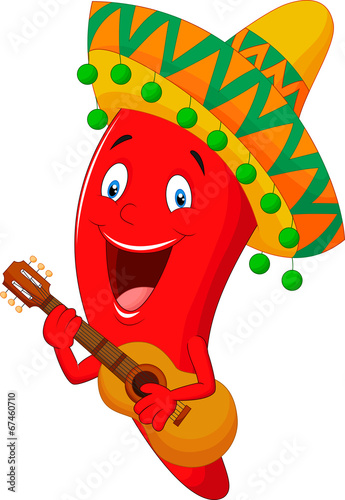 Red Chili Pepper Cartoon Character