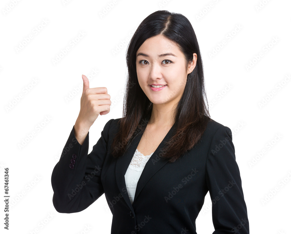 Asian business woman with thumb up Asian business woman with thumb up