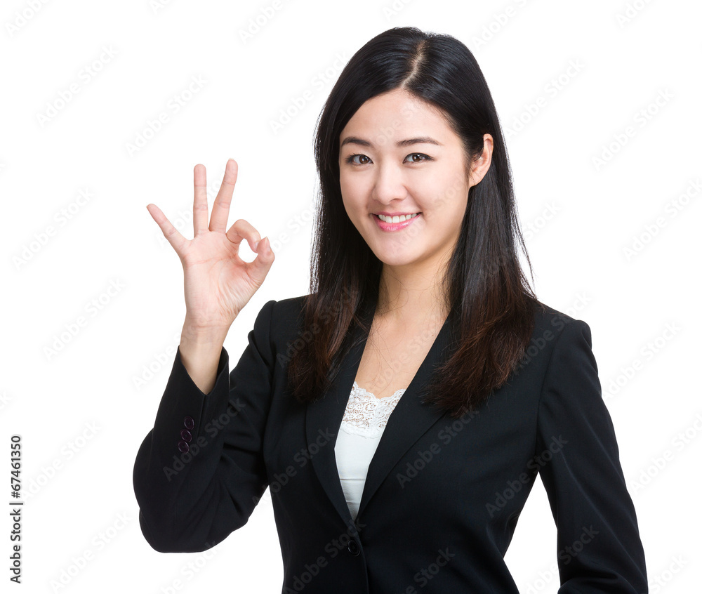 Business woman with ok sign Business woman with ok sign