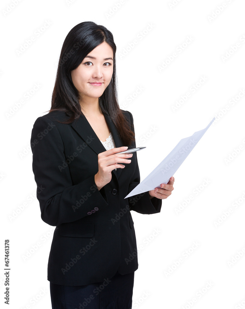 Fototapeta premium Businesswoman with paperwork