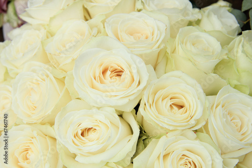 White roses in a wedding arrangement