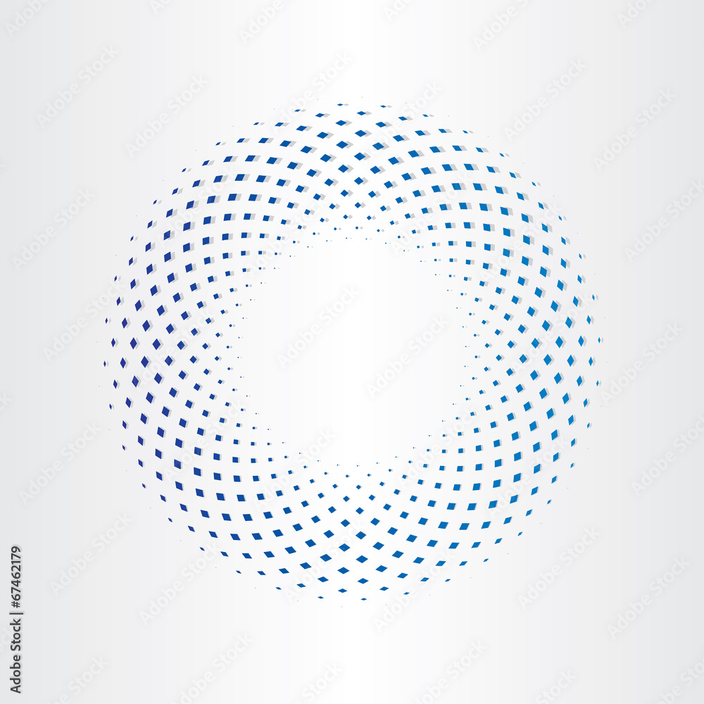 halftone circle with squares