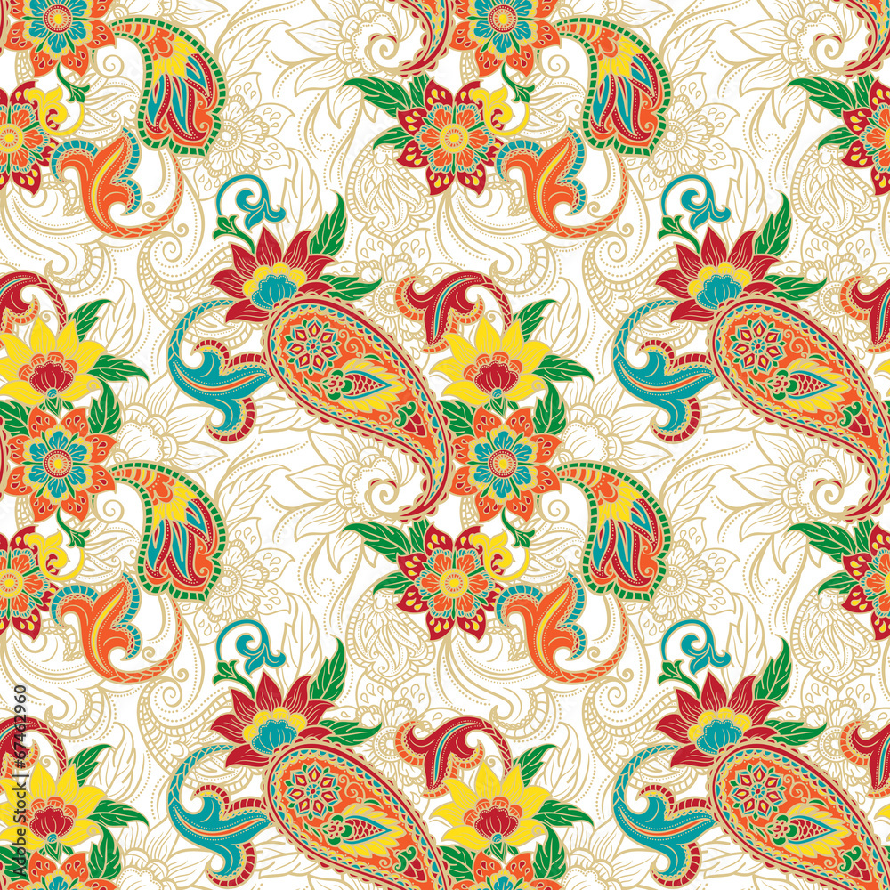 Fototapeta premium Colorfull paisley pattern