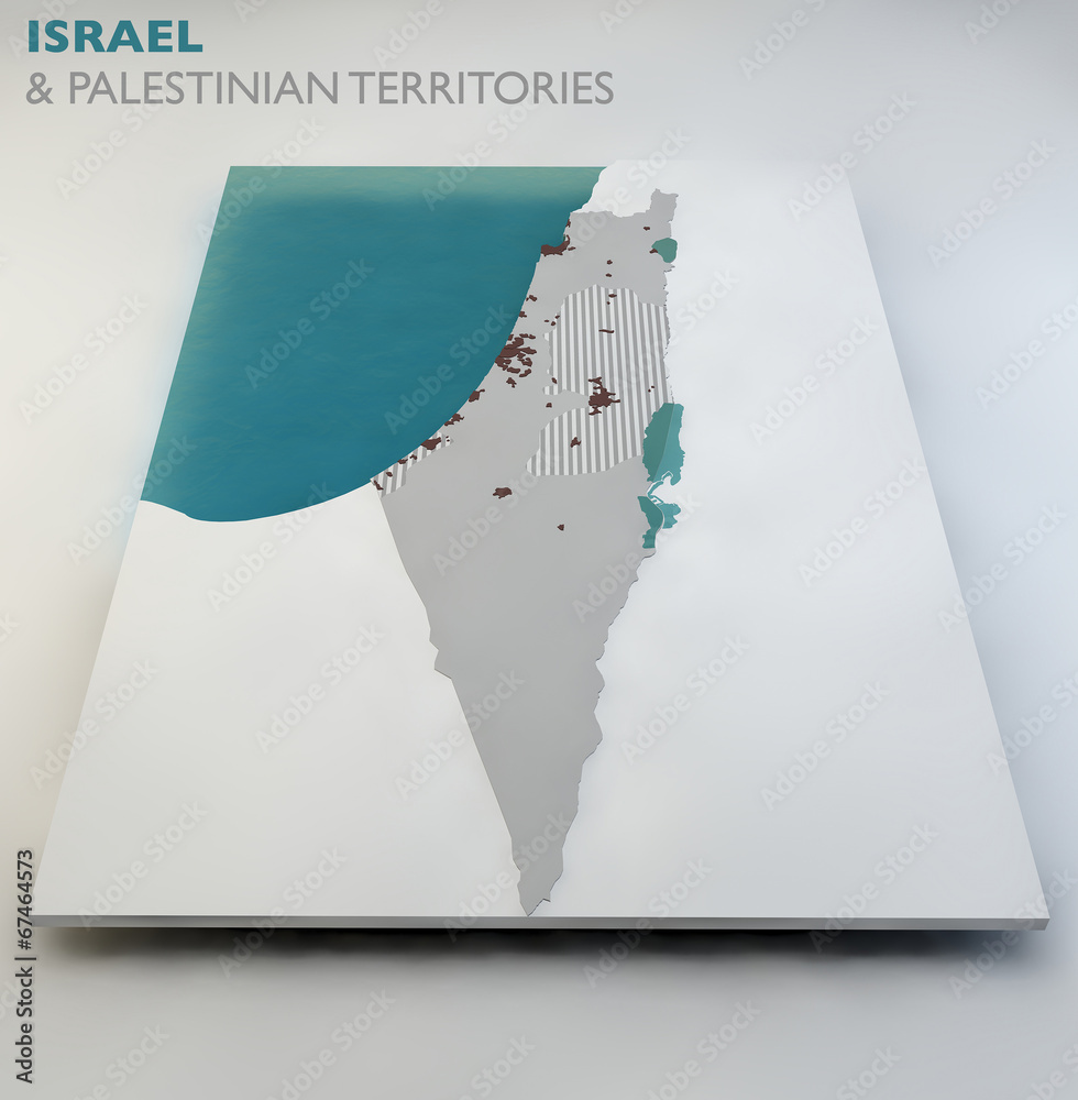 Cartina di Israele e territori palestinesi Stock Illustration | Adobe Stock