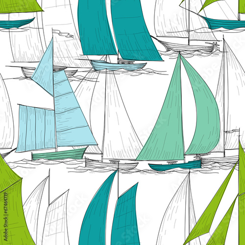 Boats seamless pattern vector