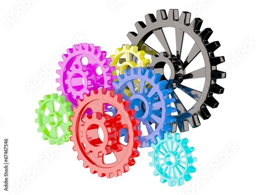 Color gears on white