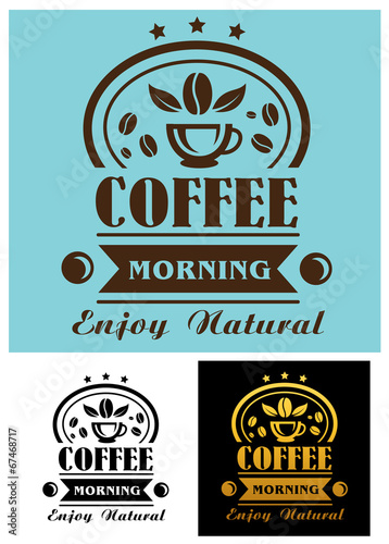 Morning coffee cup poster