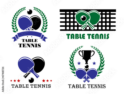 Ping-pong and table tennis symbols