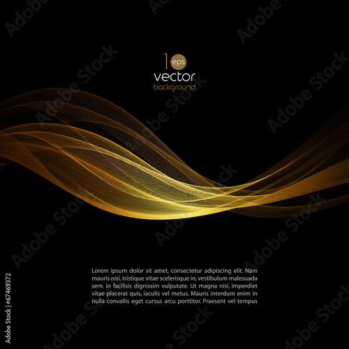 Shiny color waves over dark vector backgrounds