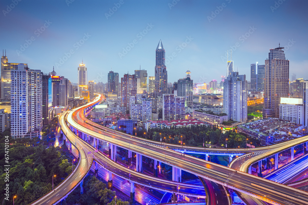 Fototapeta premium Autostrady w Szanghaju