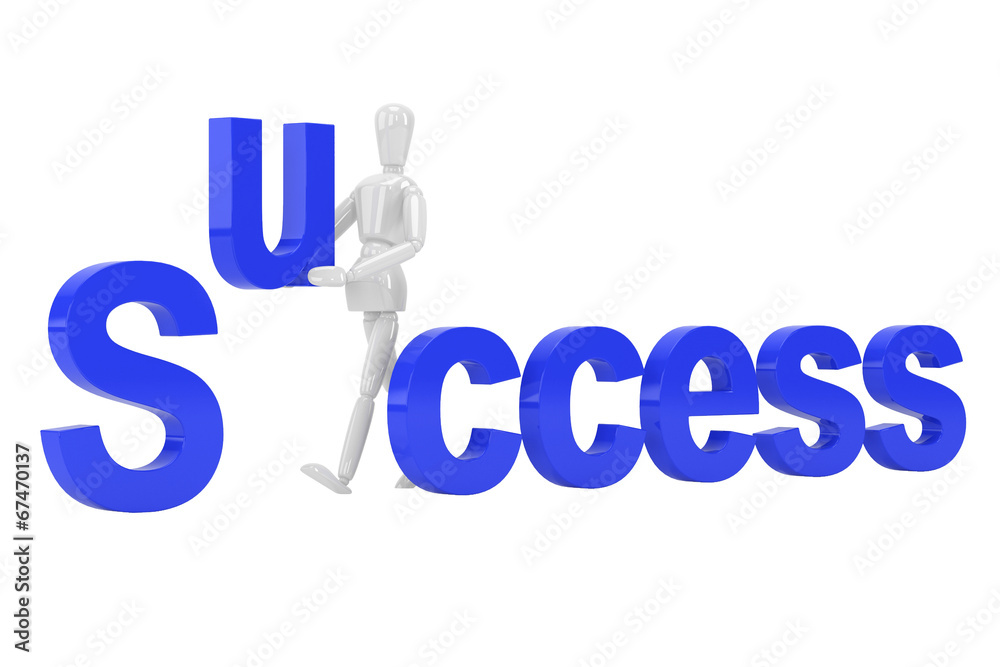 success letter  in isolate with clipping path