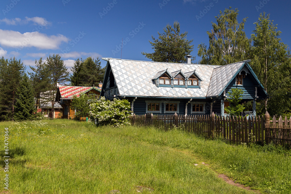 Obraz premium Russian Village attractions in Verkhniye Mandrogi