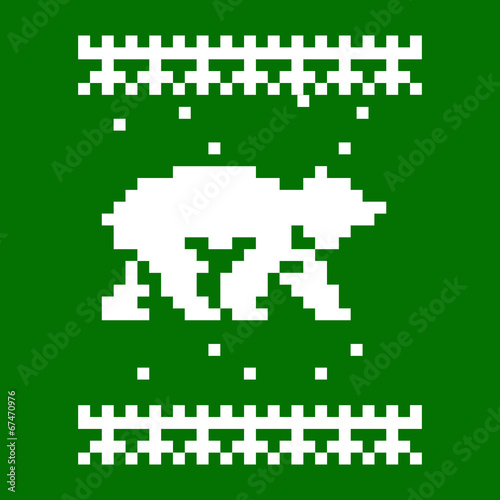 Knitted scarf with bear