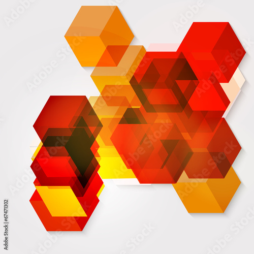 Abstract background of 3d cubes. Poster Mural XXL