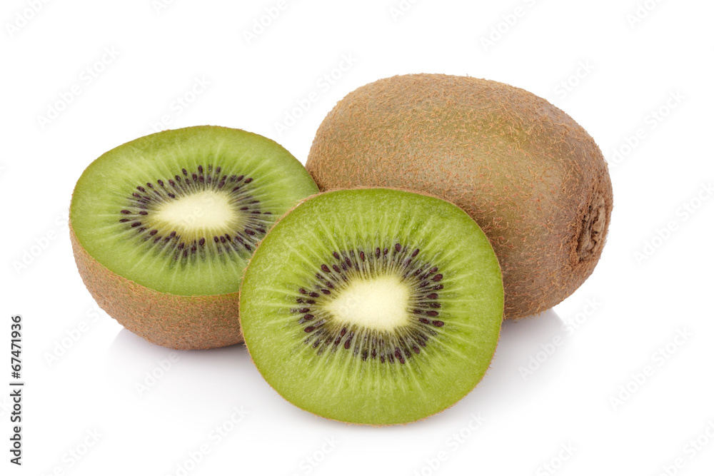 Sliced kiwi fruit isolated on white background Sliced kiwi fruit isolated on white background