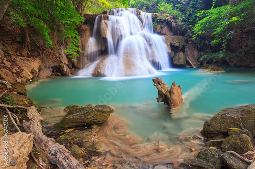 Deep forest Waterfall in Kanchanaburi  Huay Mae Kamin   Thailand