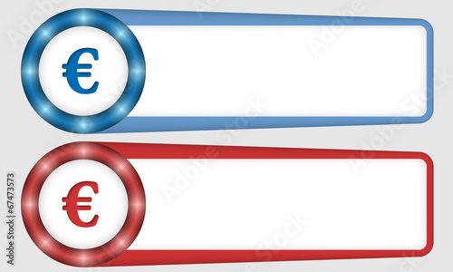 blue and red frames for any text with euro symbol