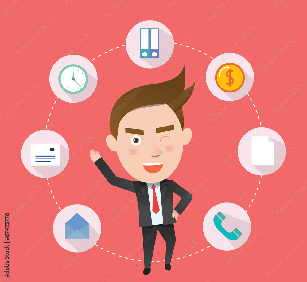 Funny flat character illustration Business series Funny flat character illustration Business series