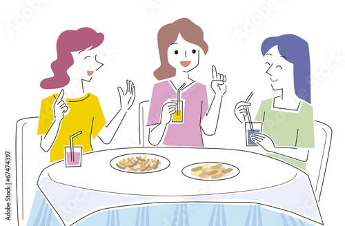 会話する女性