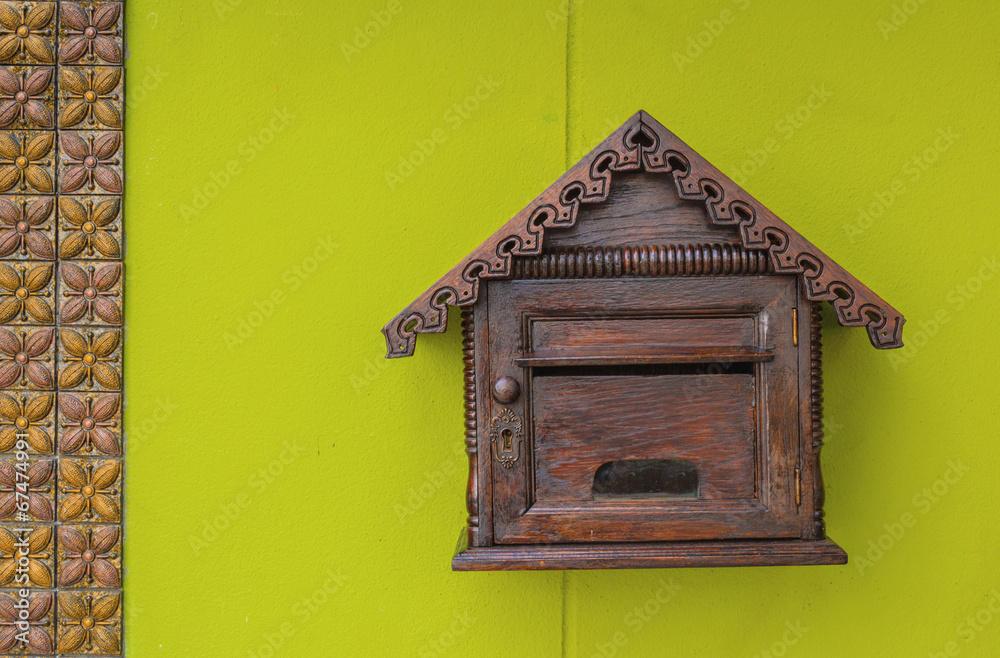 wooden mailbox