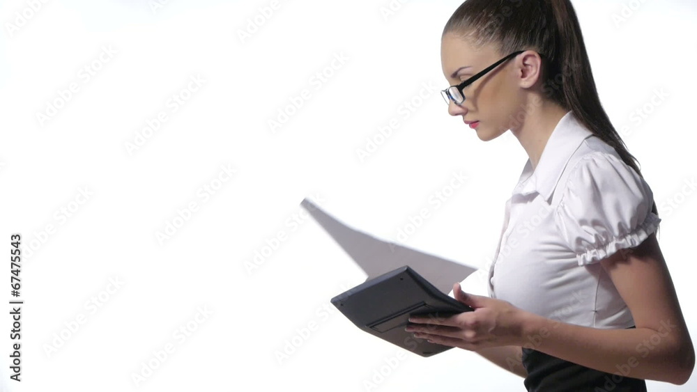 Businesswoman working with laptop at the office Businesswoman working with laptop at the office