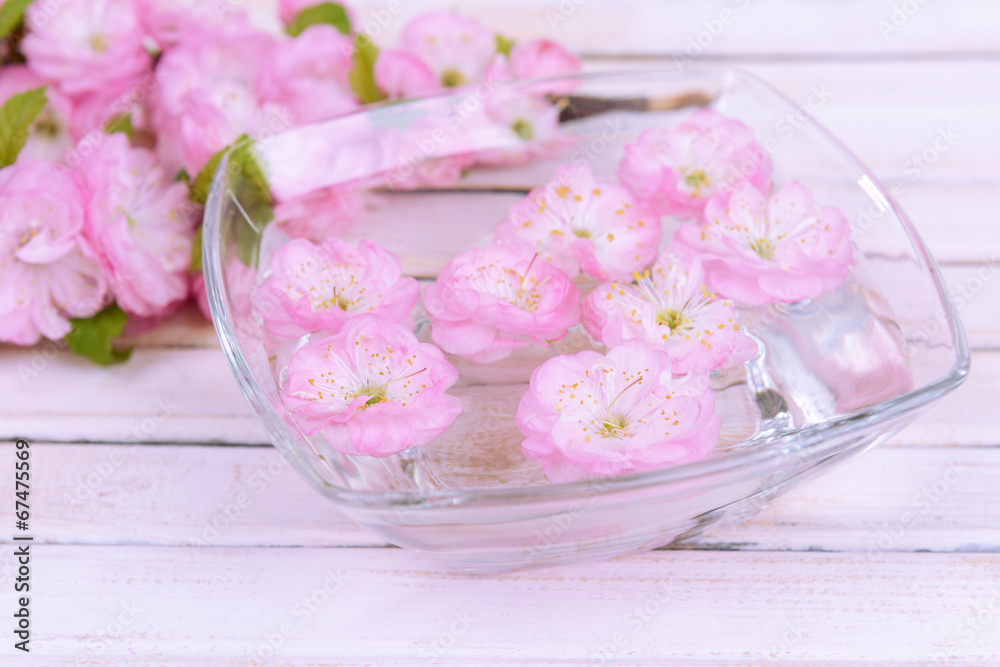 Beautiful fruit blossom on table close-up Beautiful fruit blossom on table close-up