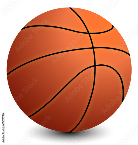 basketball on the white background with shadow