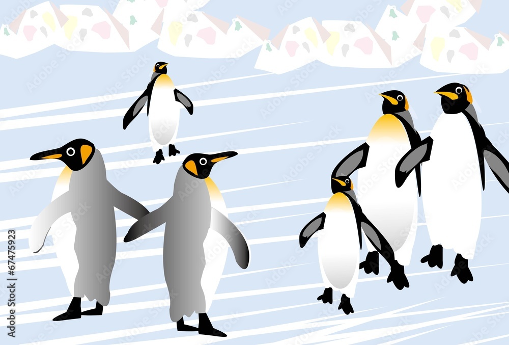ペンギンの氷の国のお散歩 Stock イラスト Adobe Stock