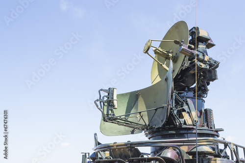 Military radar from cold war era, side view
