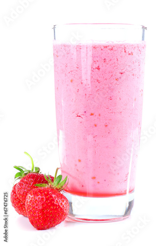 Delicious berry smoothie isolated on white