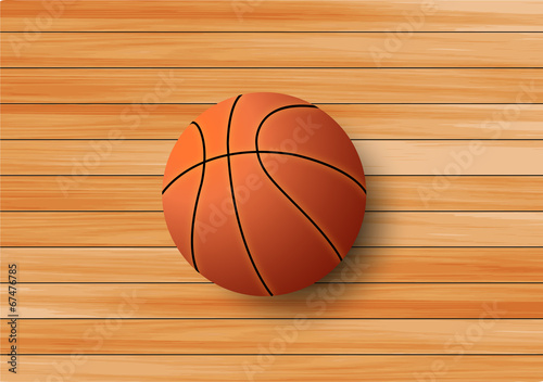 Basketball on the hardwood floor background