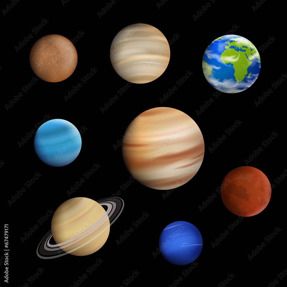 Naklejka premium Vector Illustration of Planets in the Solar System