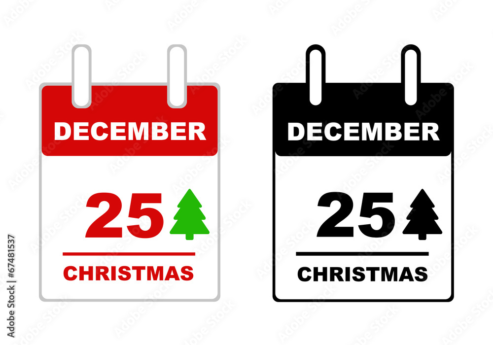 Christmas calendar isolated on white Christmas calendar isolated on white
