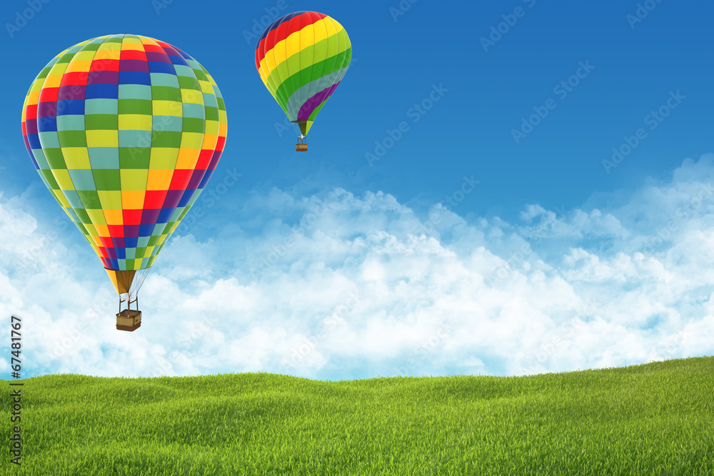 Fototapeta premium hot air balloon on blue sky